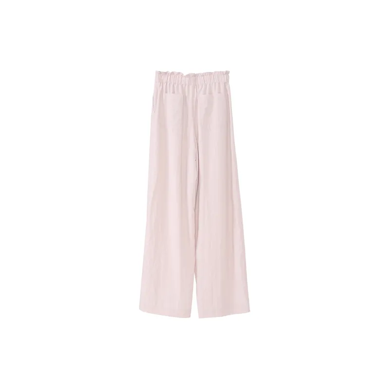 Fstudio Korean Style High Rise Two Button Drawstring Youthful Casual Pants Women's Pink-1