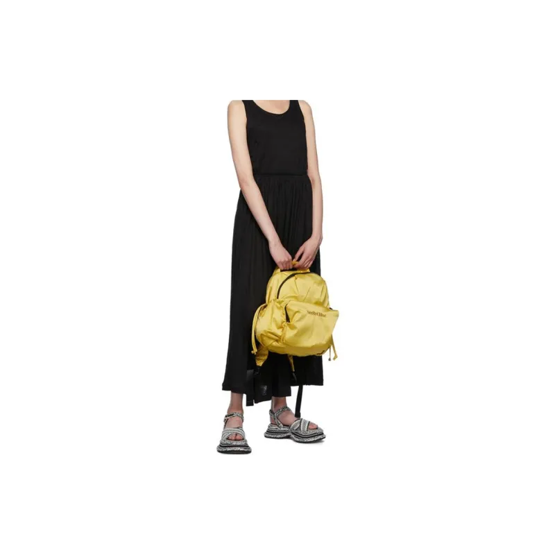 See By Chloe Tilly Twill Backpack Women's Yellow-3