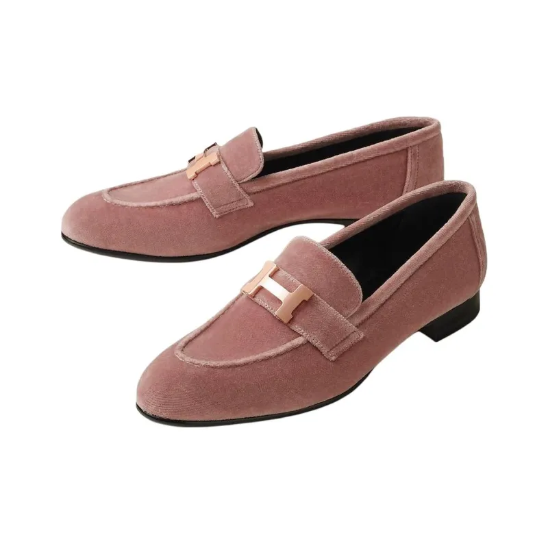 HERMES Loafers Women's Rosewood Color-2