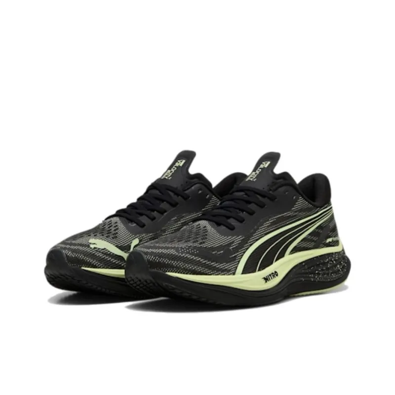 PUMA Velocity Nitro 3 Anti Slip Wear Resistant Low Top Casual Running Shoes Men's Black Yellow-2