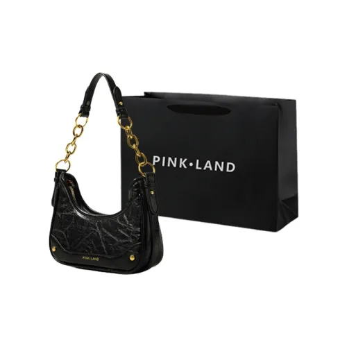 PINK·LAND PU Shoulder Bag Women's Black/Burgundy/Brown/Coffee