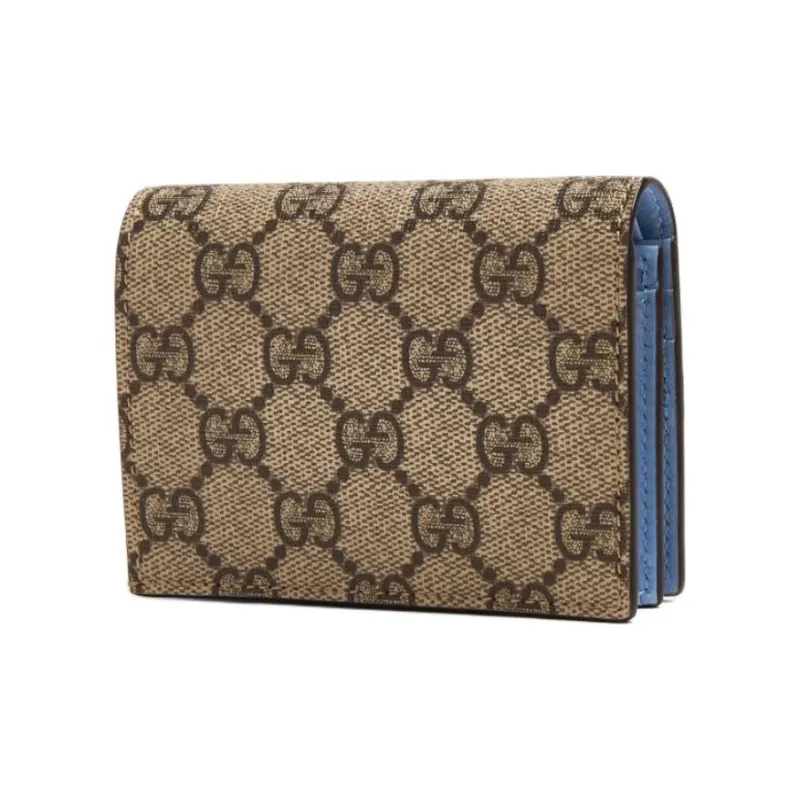 GUCCI GG Marmont Canvas Card Holder Women's Ebony & Light Pink-1