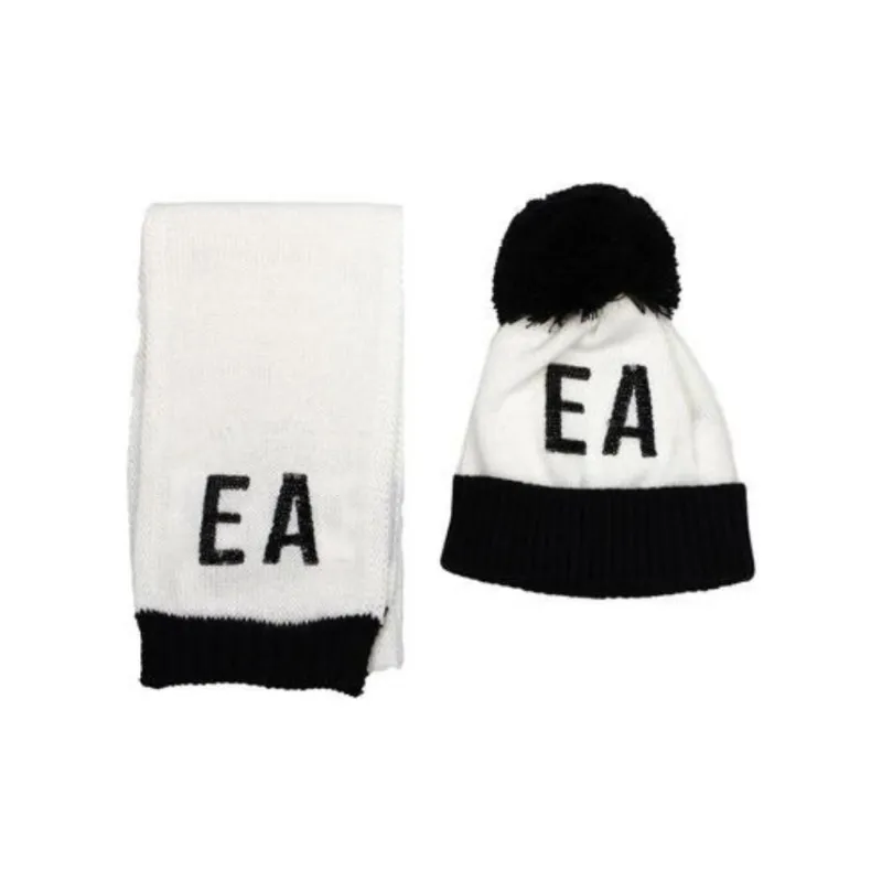 EMPORIO ARMANI Logo Intarsia Hat And Scarf Set-1