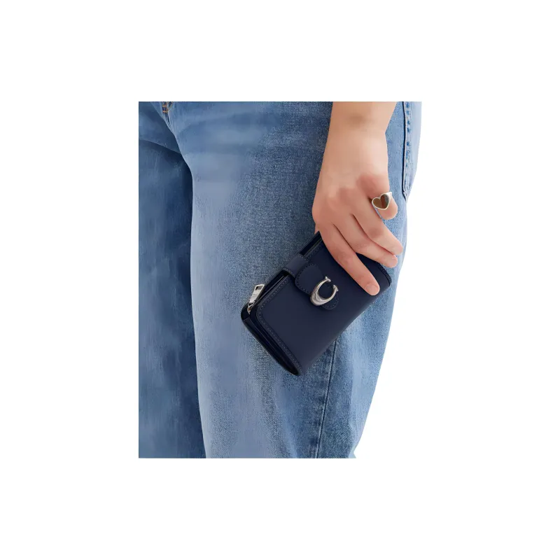 COACH Tabby Leather Coin Purses Wallets Medium Size Women's Dark Blue-3