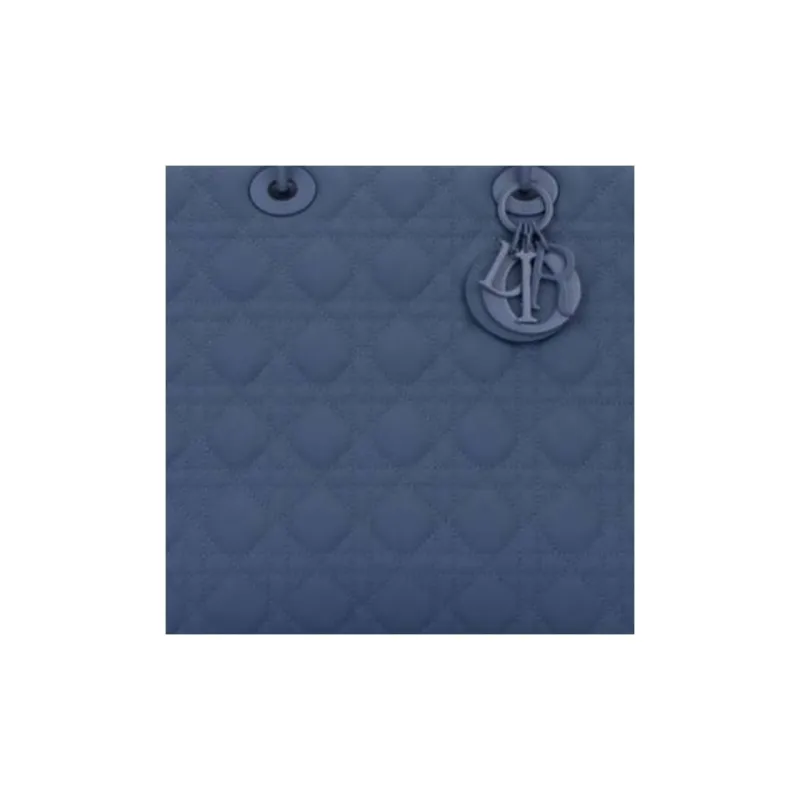 DIOR Lady Dior Ultra Matte Calfskin Seven-Grid Daipei Bag One Shoulder Handbag Large Size Women's Blue-2