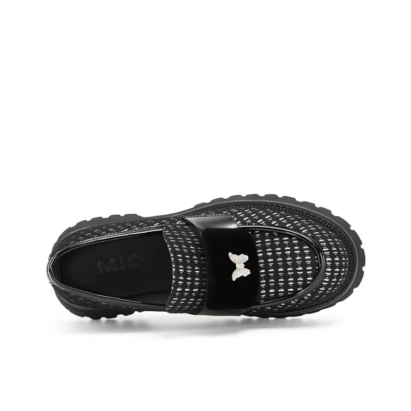 MIO Loafers Women's Black/Silver Color | Black-16