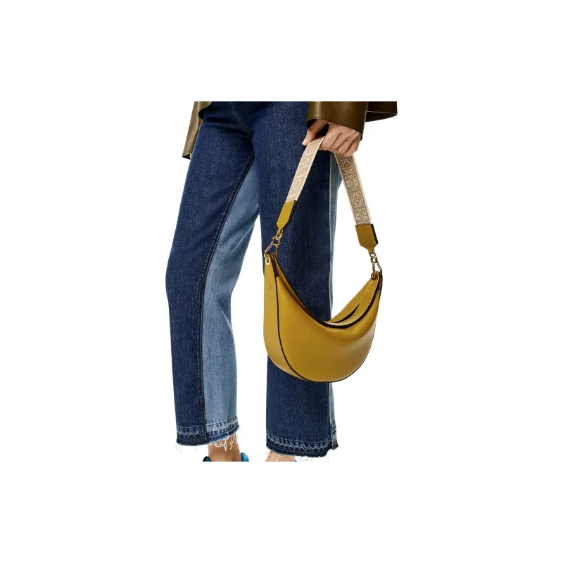 LOEWE Satin Calfskin Shoulder Bag Hobo Bag Portable Crossbody Bag Shoulder Bag Women's Yellow-6