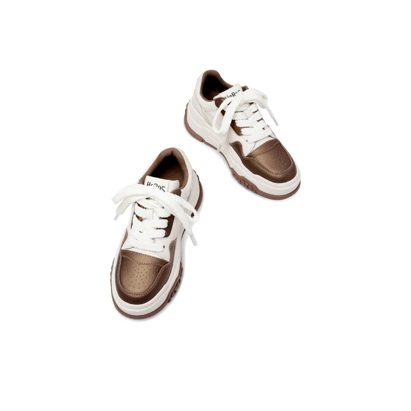 Hoov Slip-Resistant Low-Top Skateboard Shoes Women's Coffee Apricot Color-4