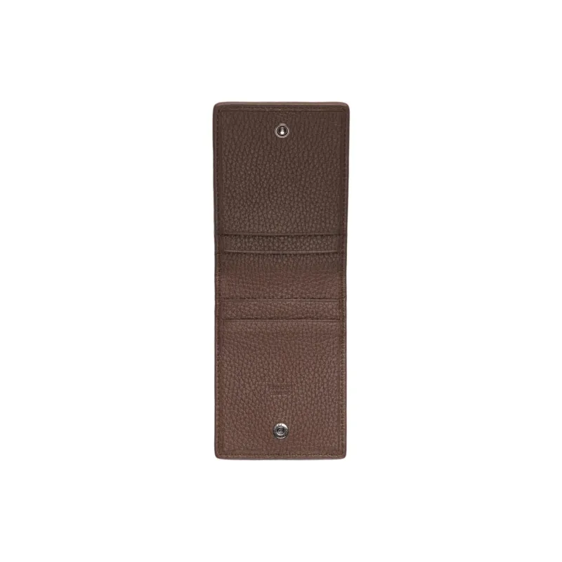 GUCCI Canvas With Leather Trim Card Holder Men's Brown-3