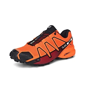 SALOMON Speedcross 4 Anti Slip Wear Resistant Low Top Running Shoes Men's Orange Black