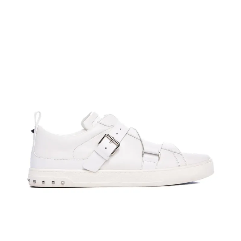 Valentino Low Top Stylish Skateboarding Shoes Men's White-4