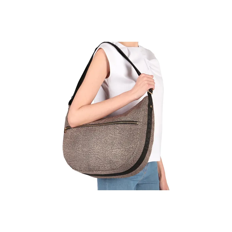 BORBONESE Luna Medium Shoulder Bag-3