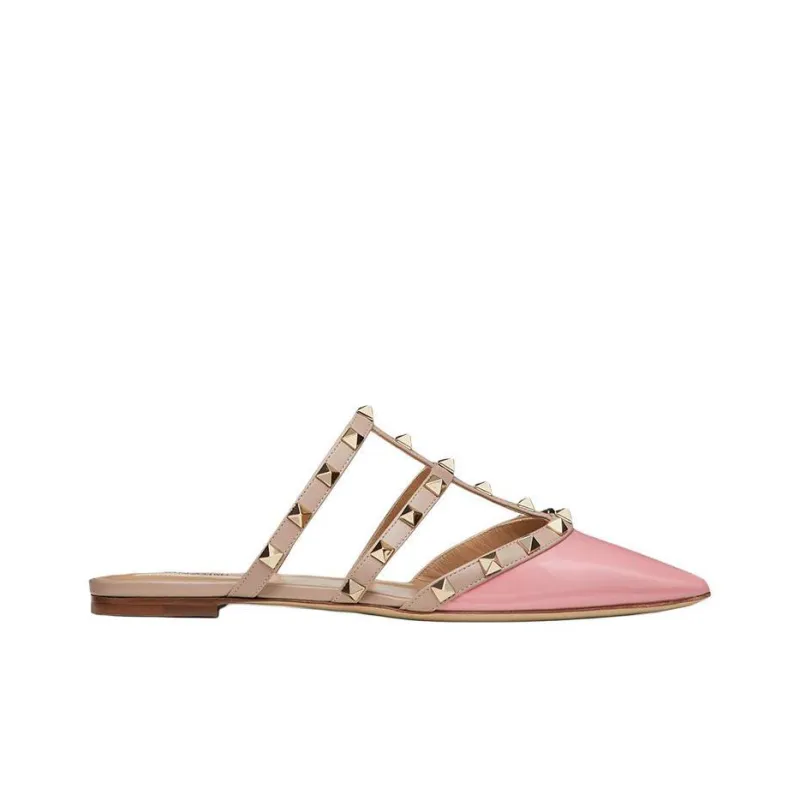 Valentino Garavani Rockstud Patent Leather Mules-1