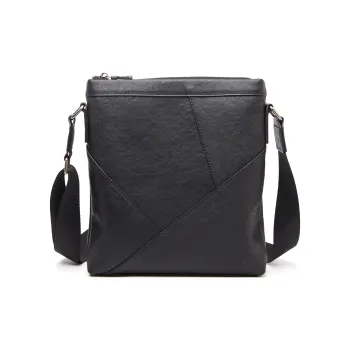 Old Man's Head Cow Leather Shoulder Bag Regular Men's Black