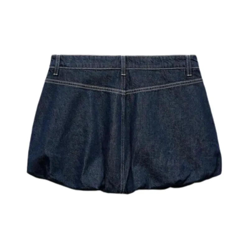 ZARA Trf Denim Short Skirts Women's Blue-1