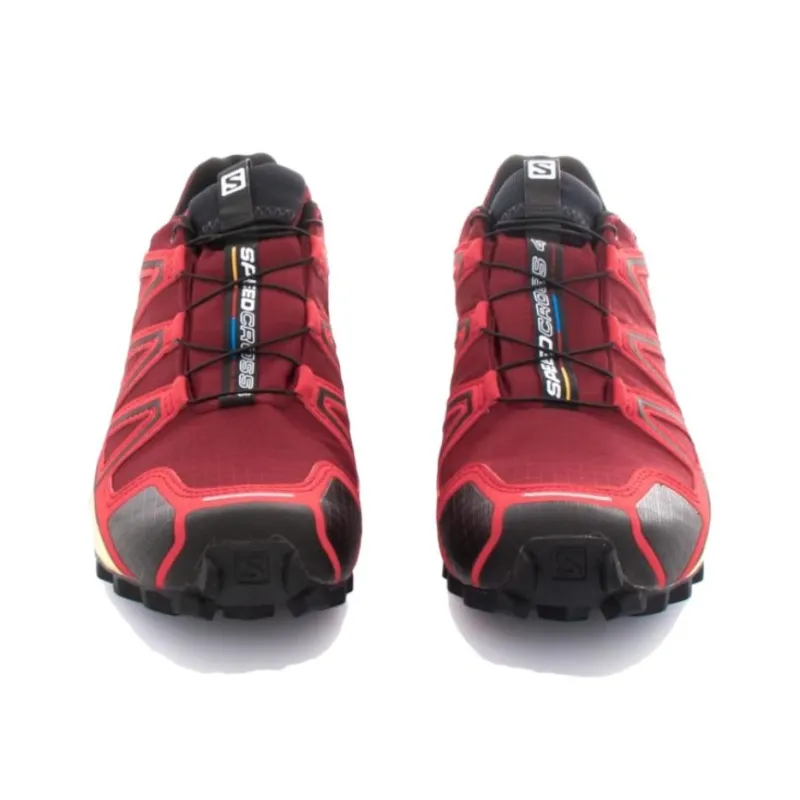 SALOMON Speedcross 4 Anti Slip Wear Resistant Low Top Outdoor Shoes Men's Red Black-2
