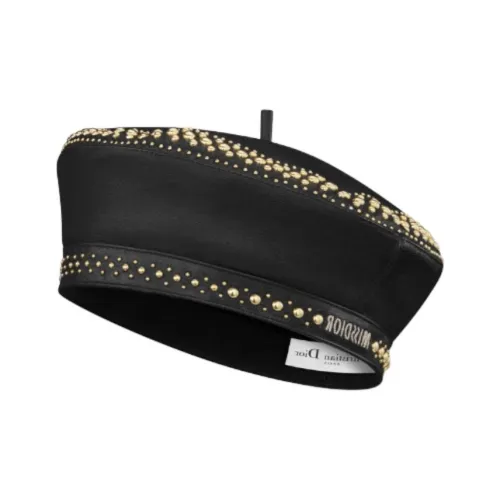 DIOR Calfskin Berets Women's Black