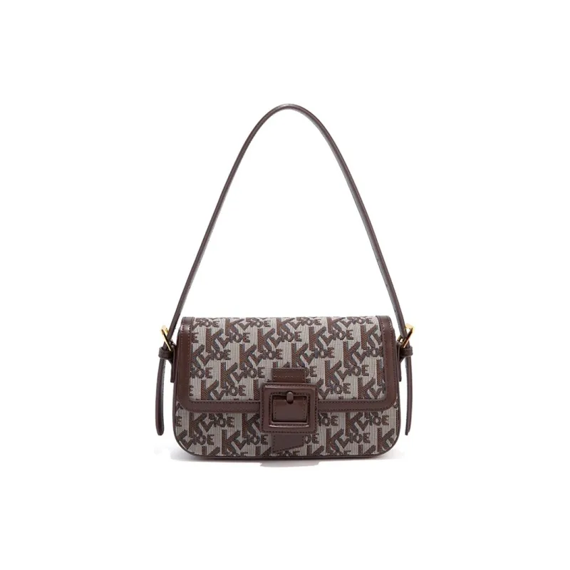 CLEVER& KETCH PU Shoulder Bag Women's Khaki/Black/Coffee-6