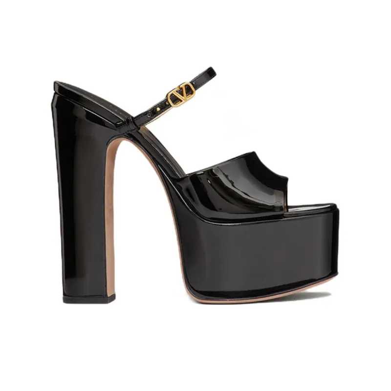 Valentino Tan Go Abrasion Resistant Slide Slippers Women's Black-1