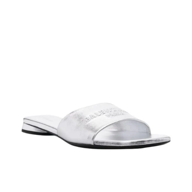 Balenciaga DUTY FREE Slide Slippers Women's Silver-2