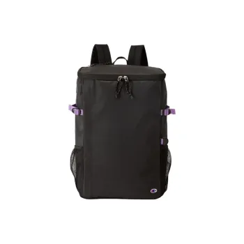Champion Recycled Polyester Patchwork Canvas Backpack Unisex Black Purple