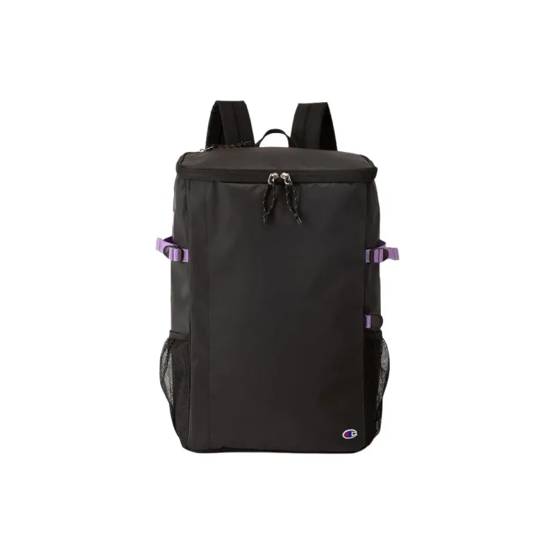 Champion Recycled Polyester Patchwork Canvas Backpack Unisex Black Purple-0