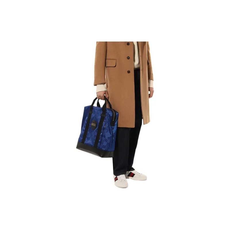 GUCCI Leather Portable Backpack Men's Blue-6
