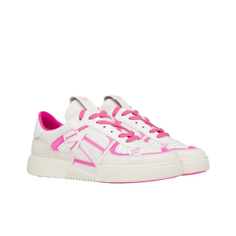 Valentino VL7N Low Top Stylish Skateboarding Shoes Men's White Pink-2