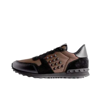 Valentino Slip Resistant Low Top Sports Casual Shoes Men's Brown Black