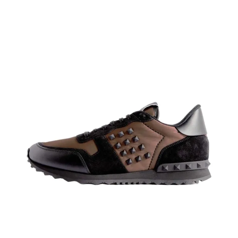 Valentino Slip Resistant Low Top Sports Casual Shoes Men's Brown Black-0