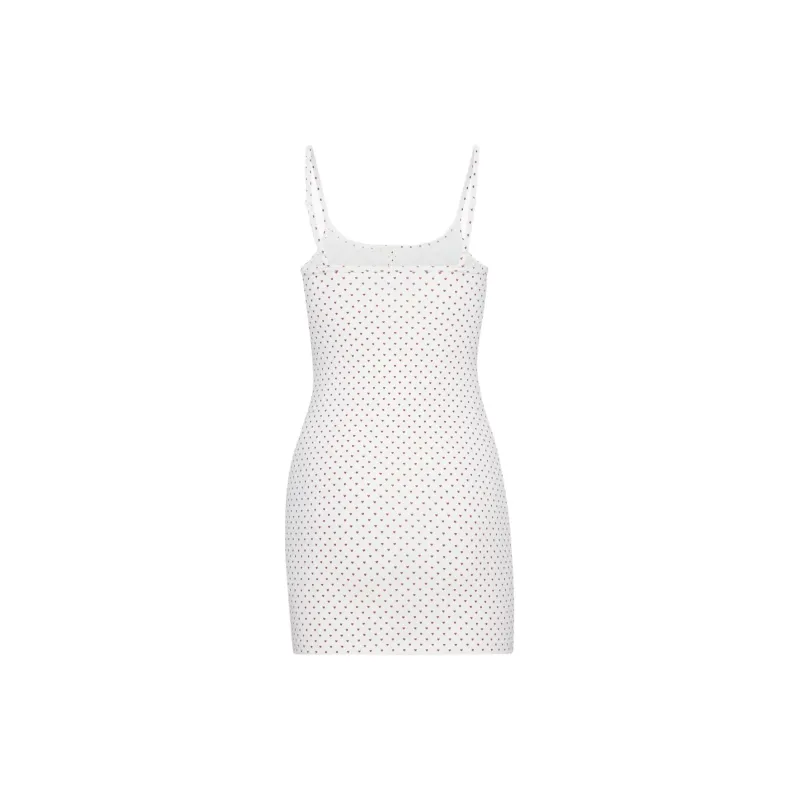 ARITZIA Sunday Best Chill Rolo Dress Slip Dresses Women's White Dark Ruby Red/White Base Deep Gemstone Red-1