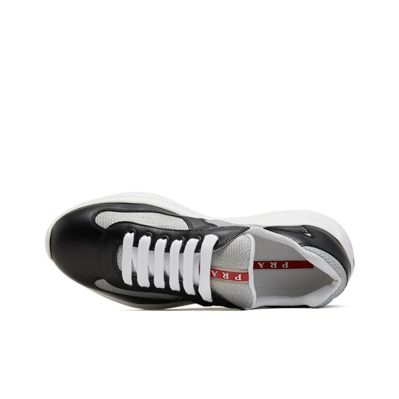 PRADA America's Cup Lightweight Low Top Casual Shoes Men's Black White-3