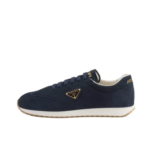 PRADA Triangle-logo Suede Sneakers