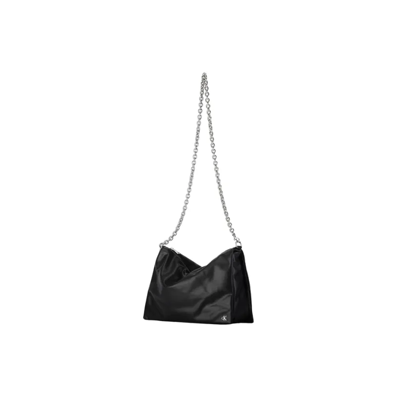 CALVIN KLEIN Blended Material Shoulder Bag Women's Space Black-3
