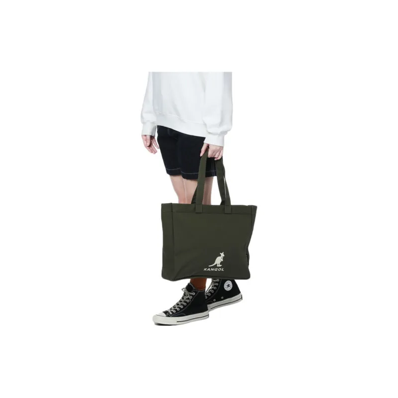 KANGOL Cotton Canvas Portable Tote Bag Regular Unisex Army Green-3