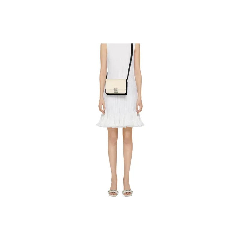 Givenchy Embossed Calfskin Box Bag Handbag Crossbody Bag Shoulder Bag Women's Cream White-4