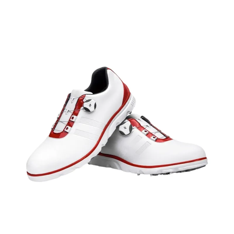 PGM Anti-Slip And Wear-Resistant Breathable Low-Top Golf Shoes Men's White Gray-8