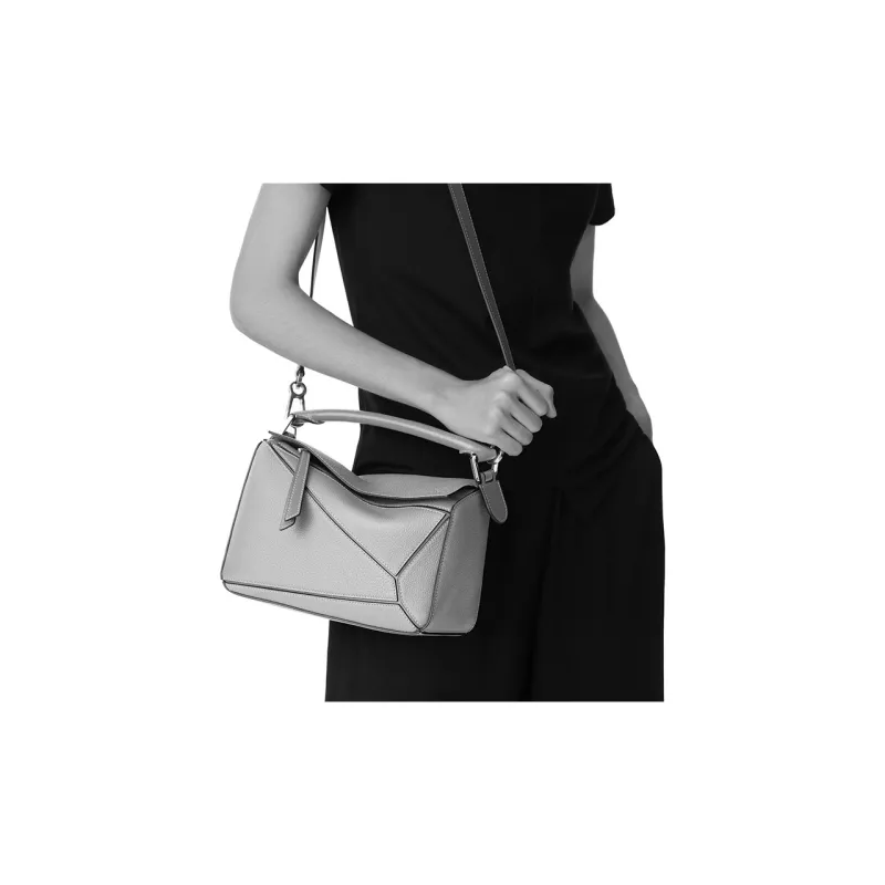 LOEWE Puzzle Calfskin Puzzle Bag Crossbody Bag Shoulder Bag Small Size Women's Warm Sand Brown-6