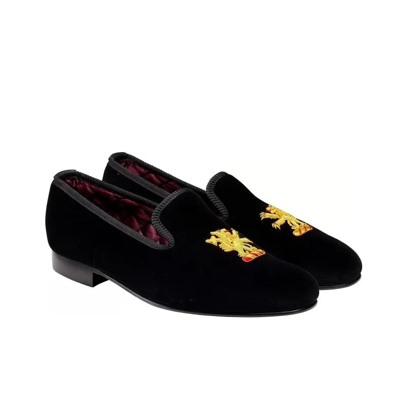 CROCKETT & JONES Lion Rampant Loafers Men's Black-3
