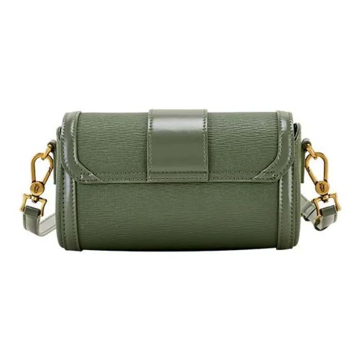 Hush Puppies Cow Leather Shoulder Bag Crossbody Bag Small Square Bag Women's Black/Green/Apricot-8