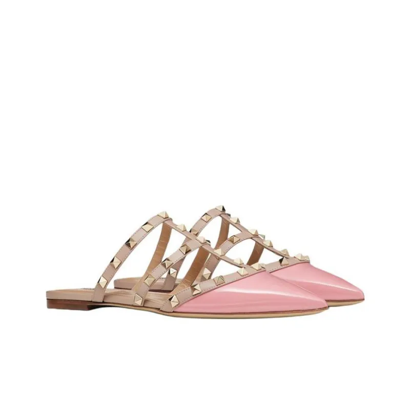 Valentino Garavani Rockstud Patent Leather Mules-2