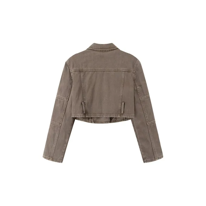 CHUU Denim Jacket Women's Coffee-1
