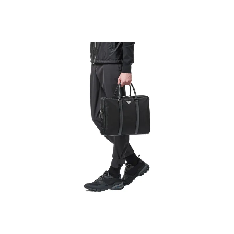 PRADA Nylon Fabric Fabric Briefcases Handbags Regular Men's Black-3