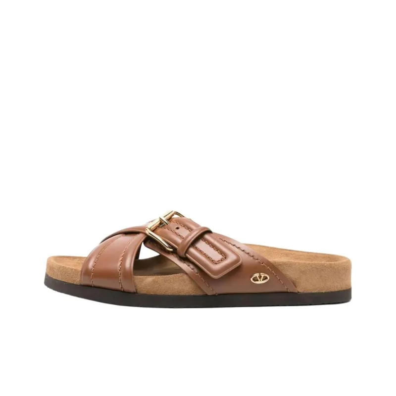 Valentino Slide Slippers Women's Brown-0