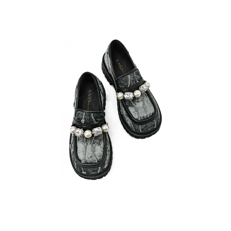 KMD Loafers Women's Black, Olive-2