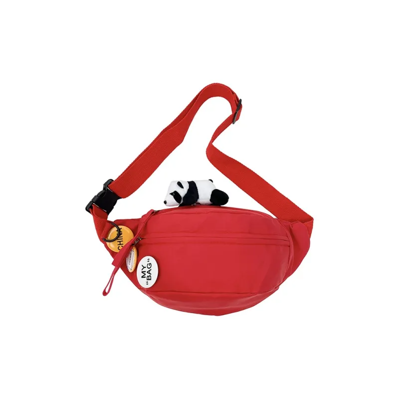 MOK Nylon Crossbody Bag Sling Bag Shoulder Bag Fanny Pack Regular Unisex Khaki/Green/White/Black/Red/Orange-5