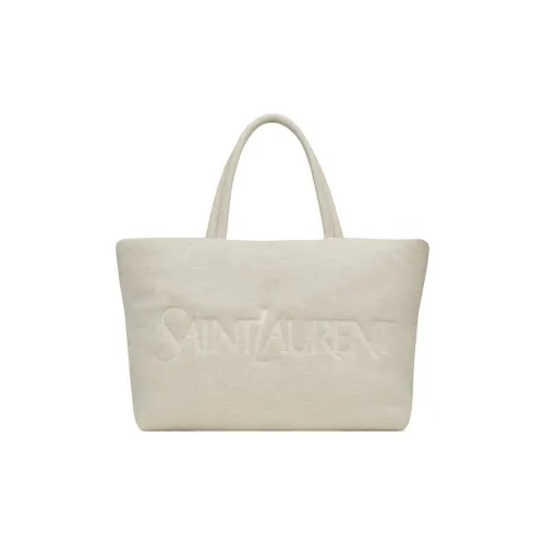 SAINT LAURENT Cotton Tote Bag, Shopping Bag, Handbag Women's Light Umber