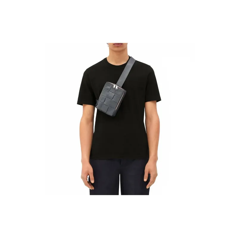 Bottega Veneta Calfskin Sling Bag Men's Gray-4