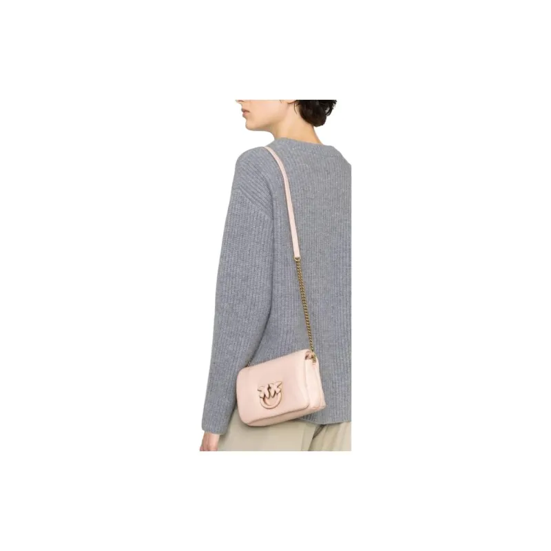 PINKO Baby Love Sheepskin Crossbody Bag, Shoulder Bag Women's Pink-2