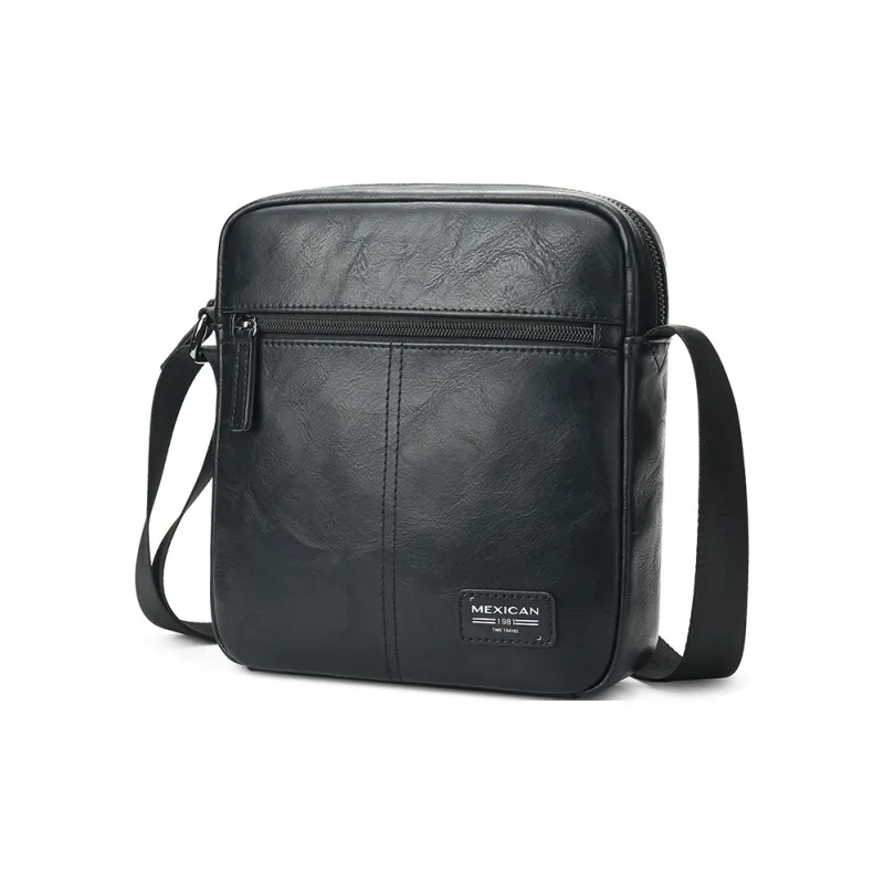 MEXICAN PU Messenger Bag, Shoulder Bag, Crossbody Bag Regular Men's Black-1